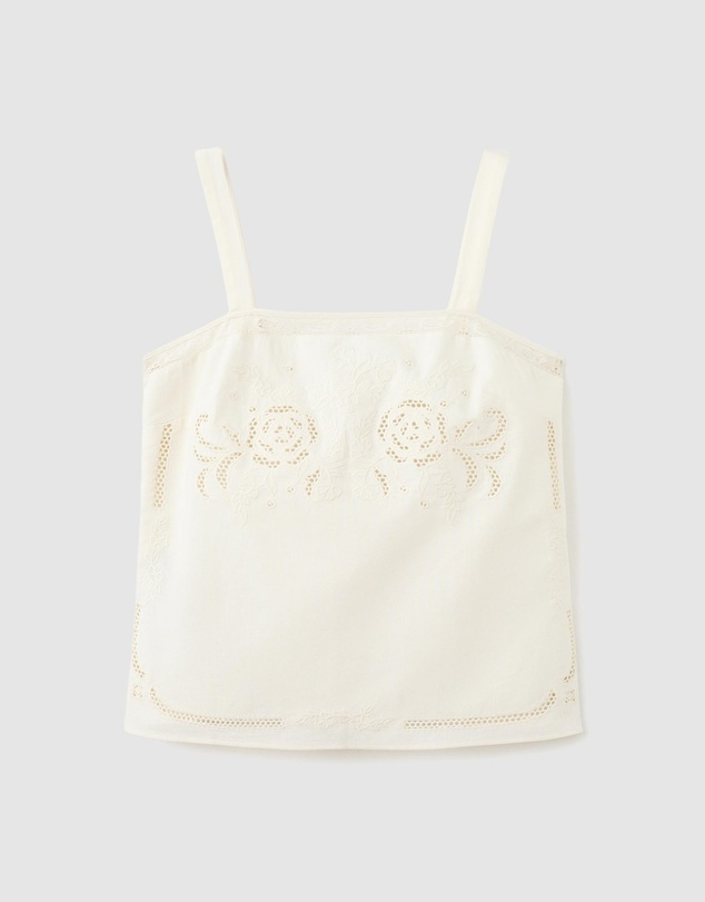 M.N.G - Embroidered Broderie Anglaise Top
