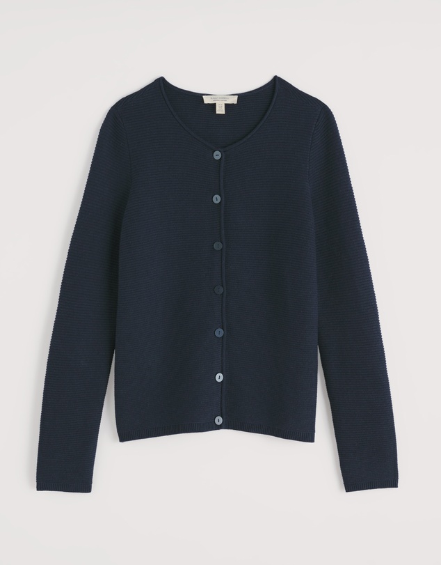 Seasalt - Seasalt Cornwall Navy Makers Jersey Roll Neck Cardigan