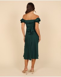 Petal & Pup - Mickenna Sweetheart Frill Midi Dress - Emerald