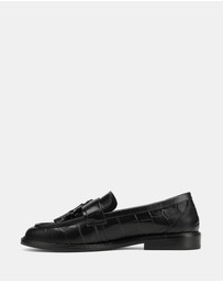 Wittner - Evelyn Croc Embossed Leather Loafers