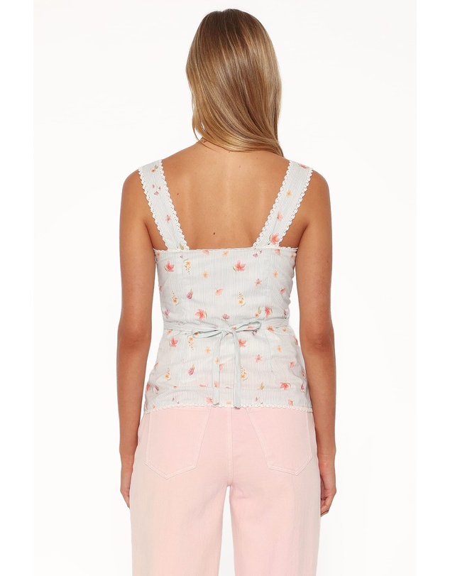 Petal & Pup - Ana Top - Blue Garden Stripe