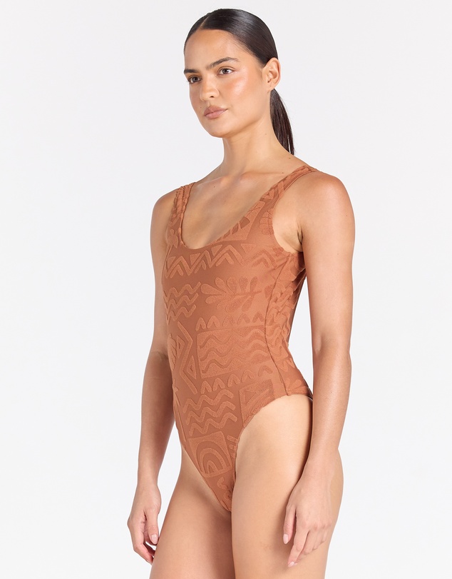 Poolside Paradiso - Mai Tai Kona One Piece - Cinnamon