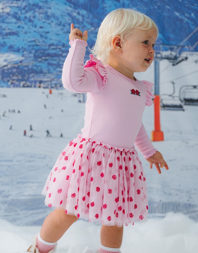 Huxbaby - Rose Emb Tulle Dress - ICONIC EXCLUSIVE - Kids-Teens