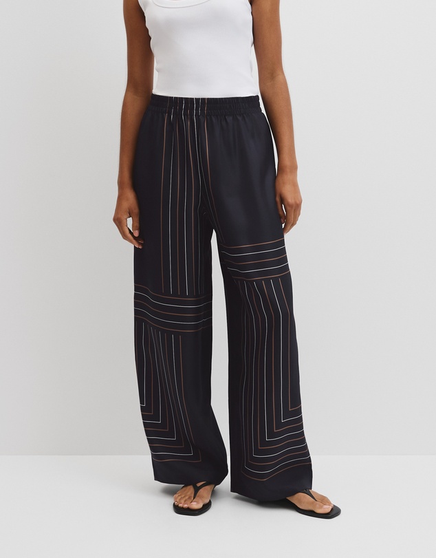 Country Road - Scarf Stripe Washable Silk Pant