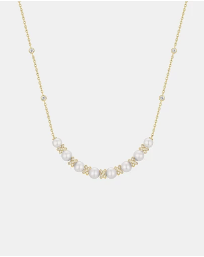 Ania Haie - Gold Sparkling Braided Shell Pearl Necklace