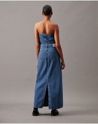 Calvin Klein Jeans - Strapless Denim Maxi Dress
