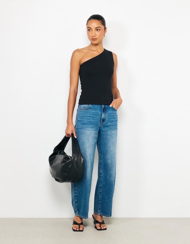 AERE - Elsa One Shoulder Ribbed Tank