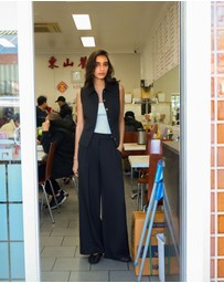 Forcast - Dolly Pleated Wide Leg Pants