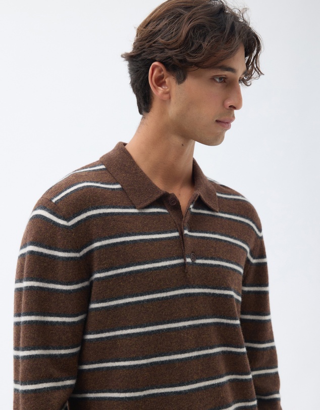 AERE - Stripe Wool Polo