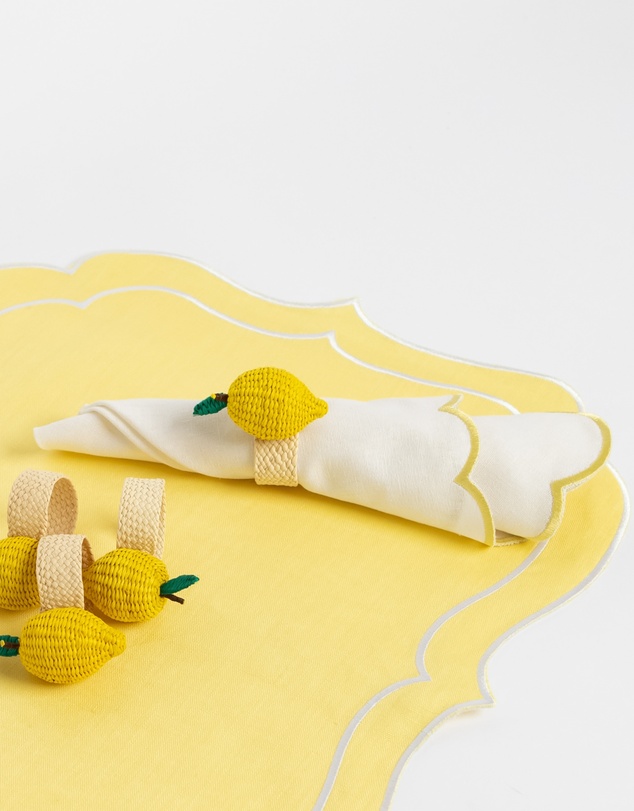 Tablescaped - La Dolce Vita - Set of 4 Lemon Napkin Rings