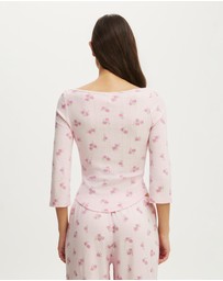 Cotton On Body - Dreamy Soft Pointelle 3/4 Long Sleeve Top