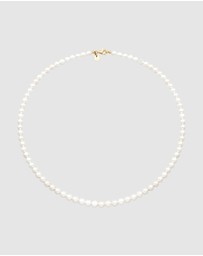 Kuzzoi - ICONIC EXCLUSIVE - Necklace Male Shell Pearl White 925 Sterling Silver Gold Plated