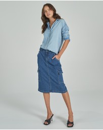 DRICOPER DENIM - Cargo Midi Skirt