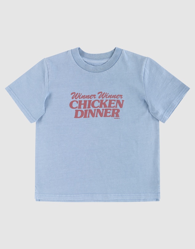 Skwosh - Chicken Dinner Kids Slang Tee in Light Blue