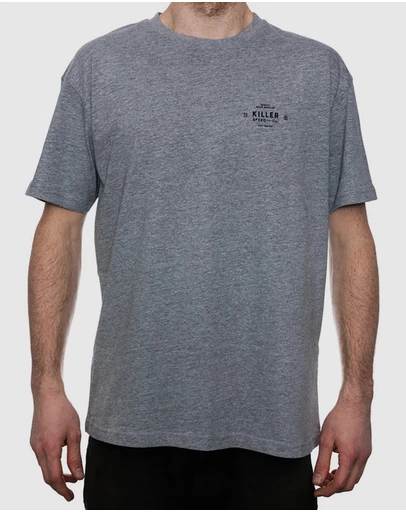 Killer Speed Co. - Killer Speed Co. Men Lockup Tshirt Relaxed Fit Crew Neck Heather/Grey