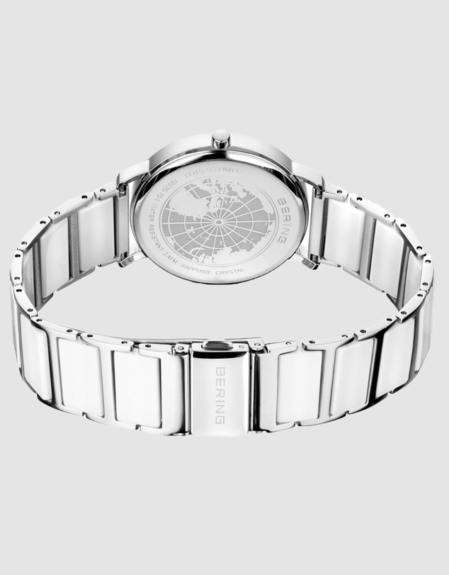 Bering - Bering Solar 41mm White Dial White Ceramic Strap Watch