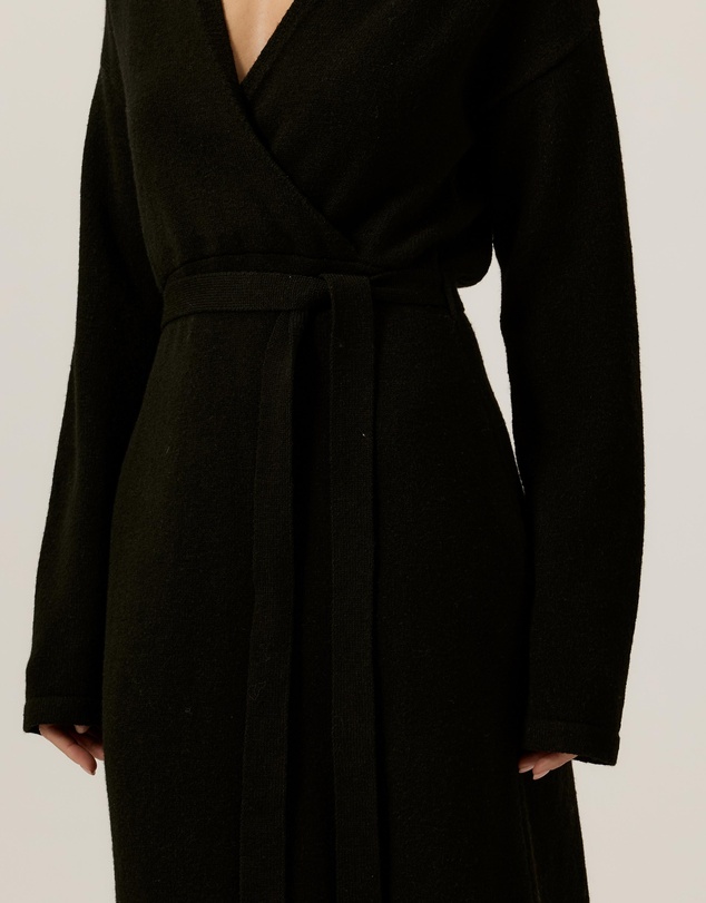Tussah - Ella Knitted Wrap Front Long Sleeve Midi Dress