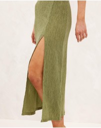 AERE - Textured Halter Midi Dress