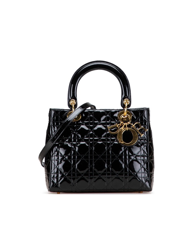 Dior - Pre-Loved Medium Patent Cannage Lady Dior