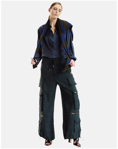 Cynthia Rowley - Plaid Cargo Pants