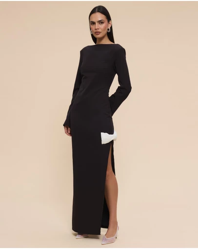 CHANCERY - Lacey Long Sleeve Boat Neck Bow Dress
