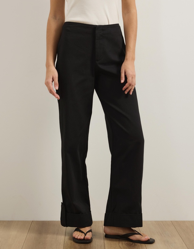 Atmos&Here - Pia Cotton Cuff Hem Detail Pants