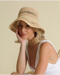 Morgan & Taylor - Naia Crochet Bucket Hat in Natural