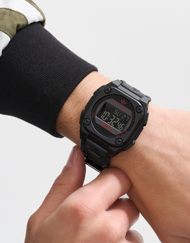 adidas Originals - City Tech Four 42mm Black Resin Watch