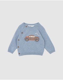 Bebe by Minihaha - Alvin Car Organic Knitted Jumper - Babies