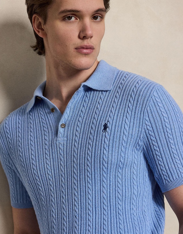 Polo Ralph Lauren - Cable-Knit Cotton Polo-Collar Sweater