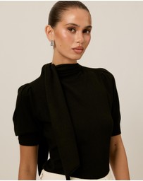 Tussah - Alice Neck Tie Knitted Top