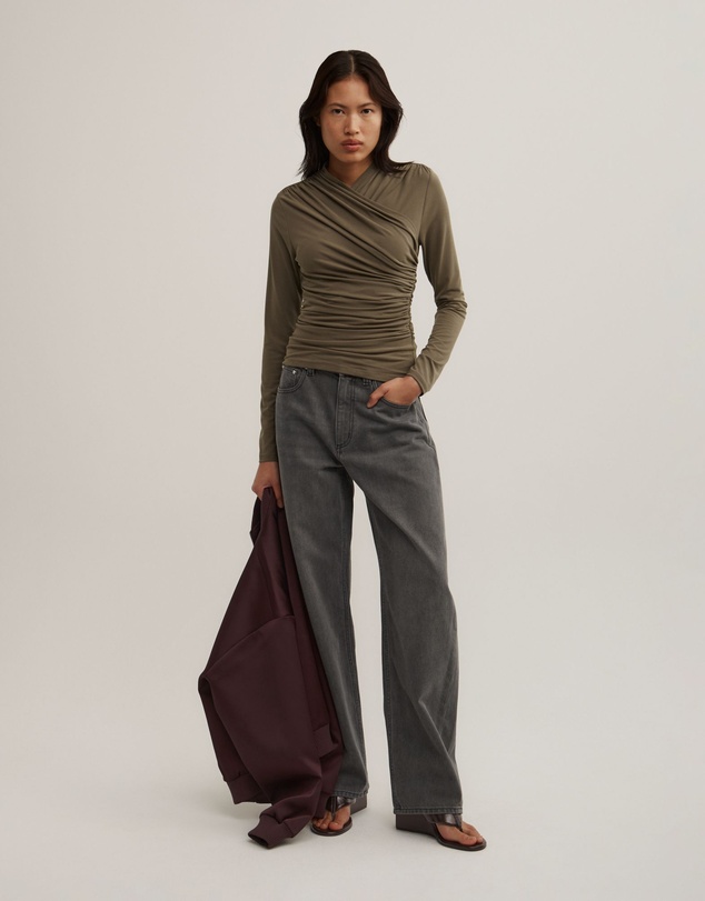 Witchery - Wrap Long Sleeve Jersey Top