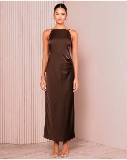 Azzurielle - Qarol Square Neck Maxi Dress
