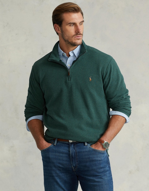 Polo Ralph Lauren - ICONIC EXCLUSIVE - Big & Tall Estate-Rib Quarter-Zip Pullover