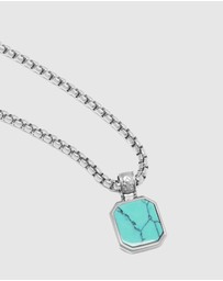 Nialaya Jewellery - Men's Necklace with Square Pendant