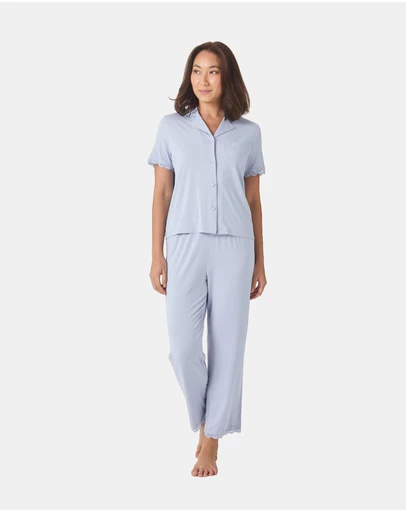 Gingerlilly - Dianne Bamboo Long PJ set with Lace