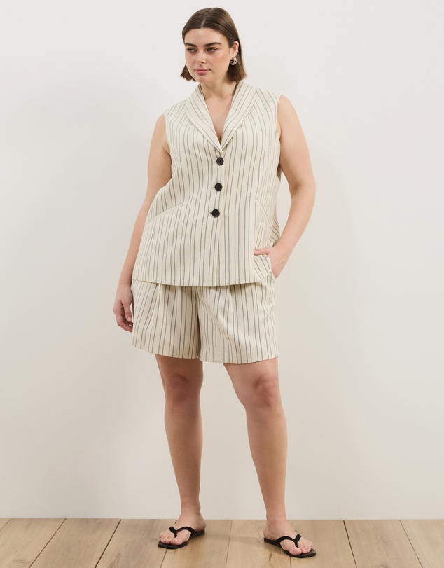 Atmos&Here Curvy - Dune Stripe Longline Vest