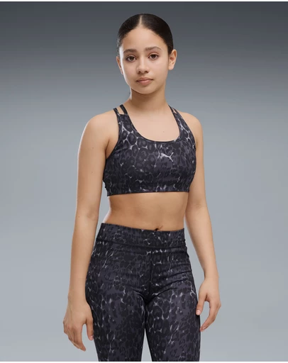 Puma - Train All Day Essentials Printed Crossover Sports Bra - Girls