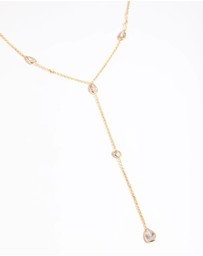 Lovisa - Gold Plated Cubic Zirconia Lariat Necklace