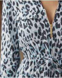 Sosandar - Animal Print Zip Front Dress