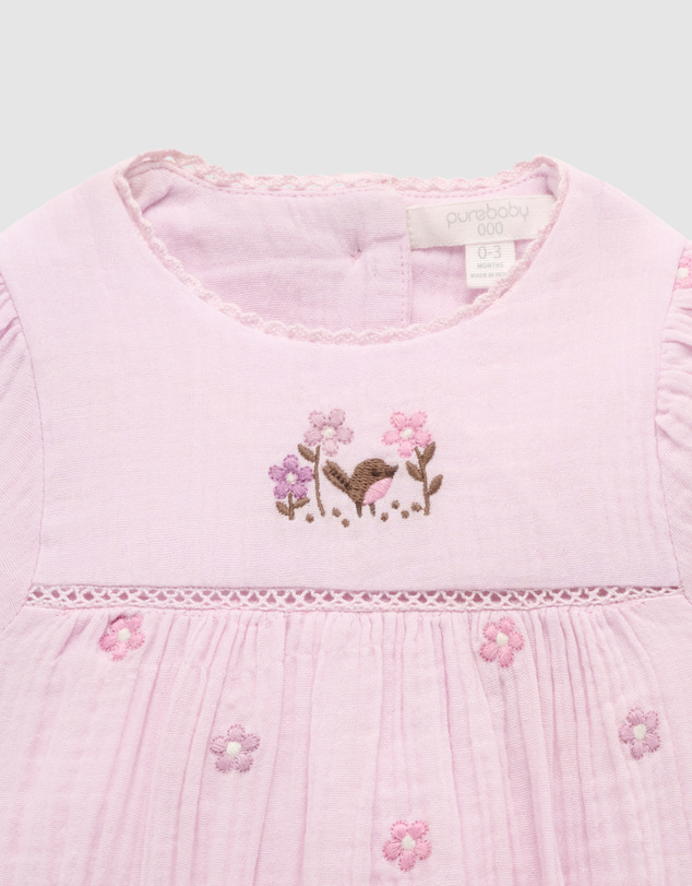 Purebaby - Embroidered Bodysuit-Kids-Babies