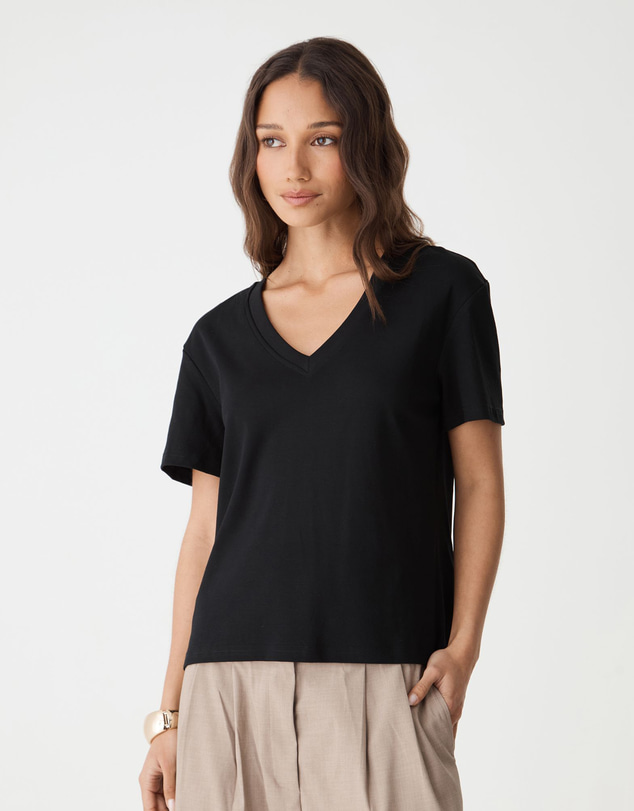 Forcast - May V-Neck Cotton T-Shirt