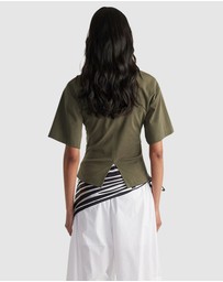 Decjuba - Amelia Pleated Waist Tee