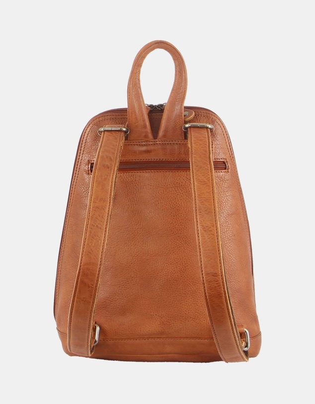 Milleni - Milleni Ladies Genuine Leather Twin Zip Backpack