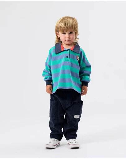 Goldie + Ace - Rugby Stripe Terry Sweat Top - Babies-Kids