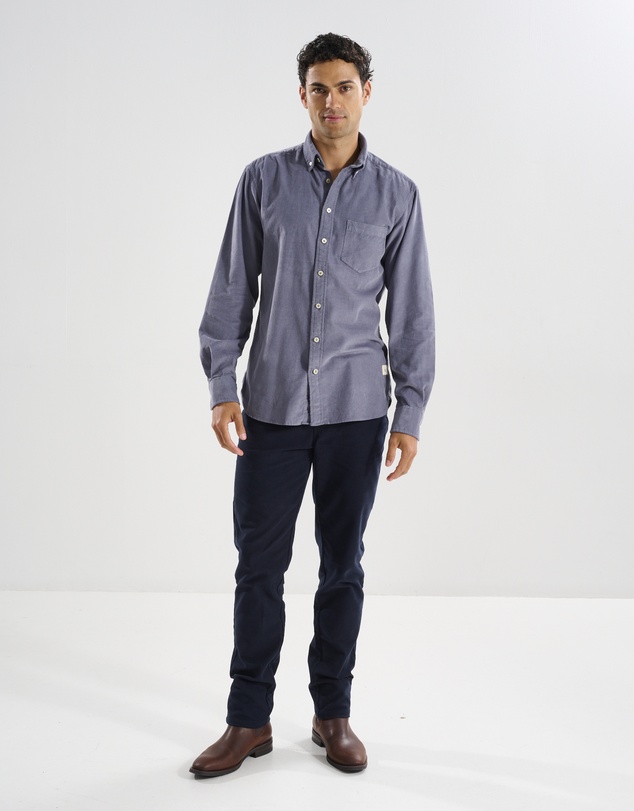 3 Wise Men - 3 Wise Men Swordfish Grey Corduroy Shirt
