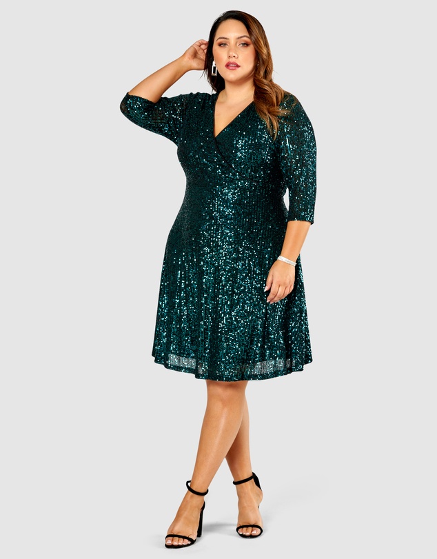 Pink Dusk by Curve Project - Are You Jelly Sequin Dress