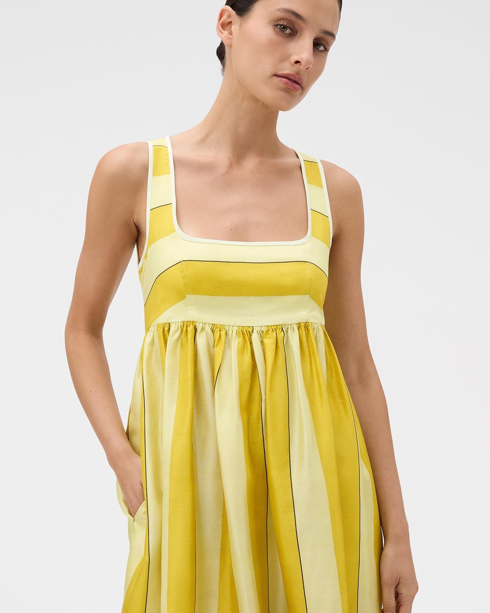 Slub Silk Stripe Sundress by Oroton Online | THE ICONIC | New Zealand