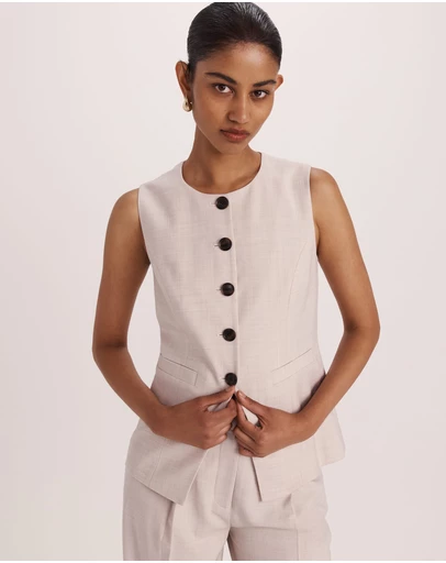 SABA - Celeste Wool Crew Neck Vest