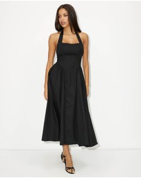 Dazie - Elsa Halter Cotton Midi Dress
